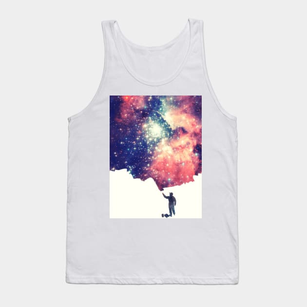 Painting the universe (Colorful Negative Space Art) Tank Top by badbugs